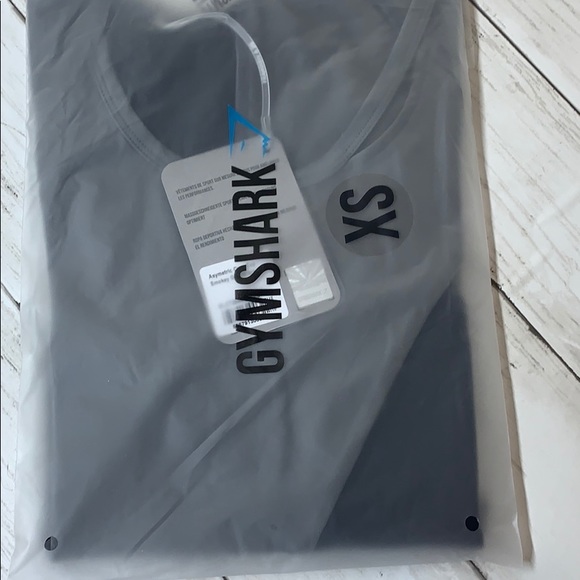 Gymshark asymmetric crop top smokey grey black XS - Picture 6 of 8